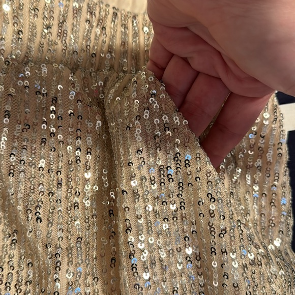 LOFT silver sequin joggers size L - Picture 3 of 5